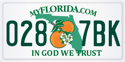 FL license plate 0287BK
