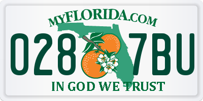 FL license plate 0287BU