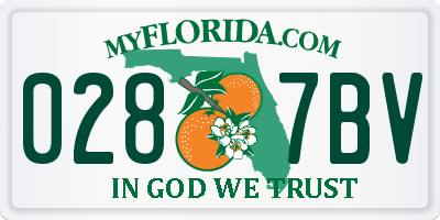 FL license plate 0287BV