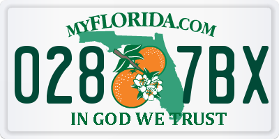 FL license plate 0287BX