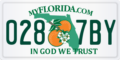 FL license plate 0287BY