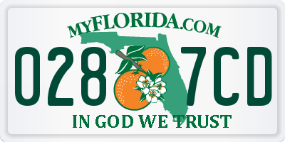 FL license plate 0287CD