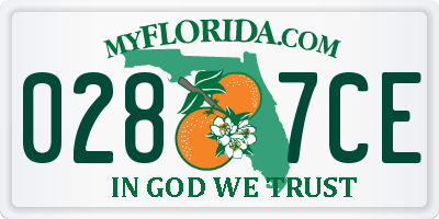 FL license plate 0287CE