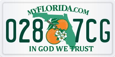 FL license plate 0287CG