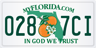FL license plate 0287CI