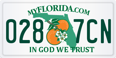 FL license plate 0287CN