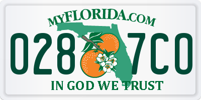 FL license plate 0287CO