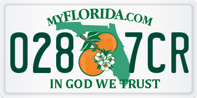 FL license plate 0287CR