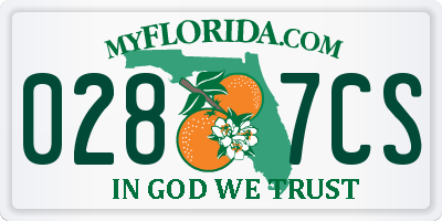 FL license plate 0287CS