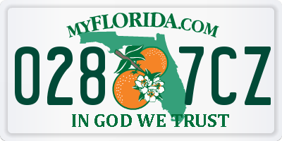 FL license plate 0287CZ