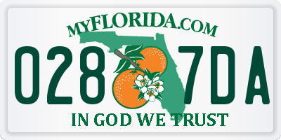 FL license plate 0287DA