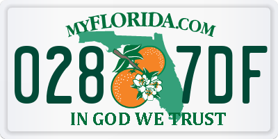 FL license plate 0287DF