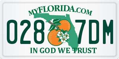FL license plate 0287DM