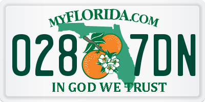 FL license plate 0287DN