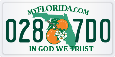 FL license plate 0287DO