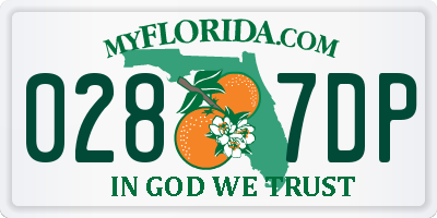 FL license plate 0287DP