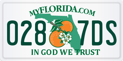 FL license plate 0287DS