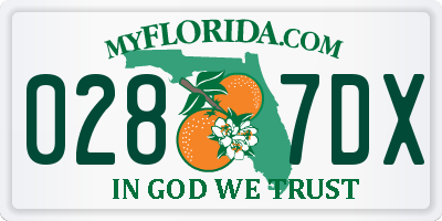 FL license plate 0287DX