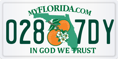 FL license plate 0287DY