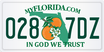 FL license plate 0287DZ