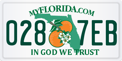 FL license plate 0287EB