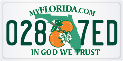 FL license plate 0287ED