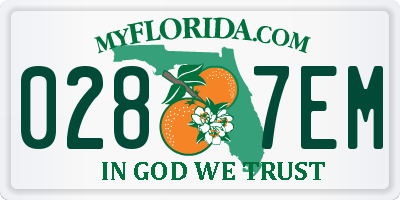 FL license plate 0287EM