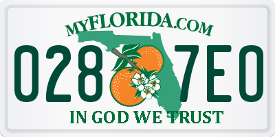 FL license plate 0287EO