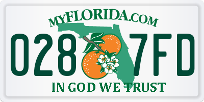FL license plate 0287FD