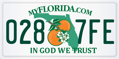 FL license plate 0287FE