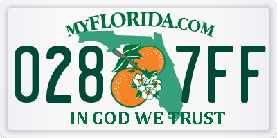 FL license plate 0287FF