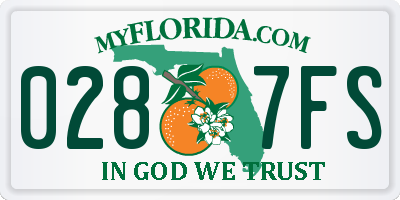 FL license plate 0287FS