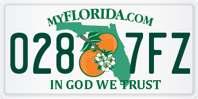 FL license plate 0287FZ