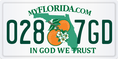 FL license plate 0287GD