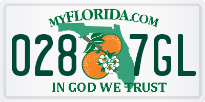 FL license plate 0287GL