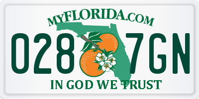 FL license plate 0287GN