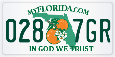 FL license plate 0287GR