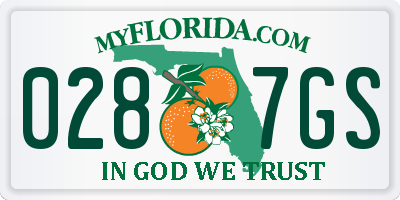 FL license plate 0287GS