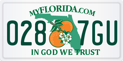 FL license plate 0287GU
