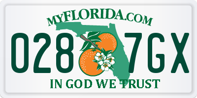 FL license plate 0287GX