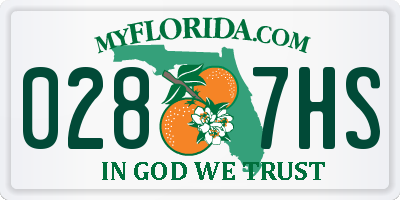 FL license plate 0287HS