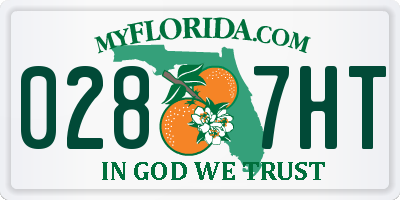 FL license plate 0287HT