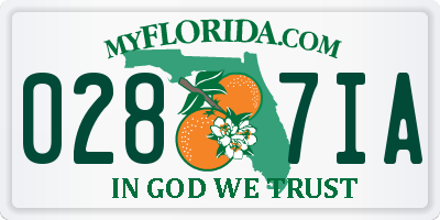 FL license plate 0287IA