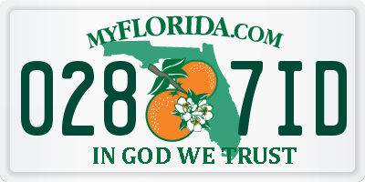 FL license plate 0287ID