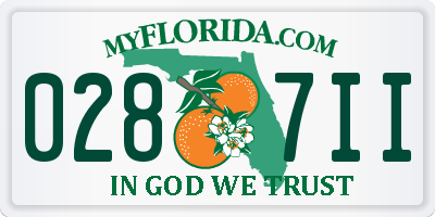 FL license plate 0287II