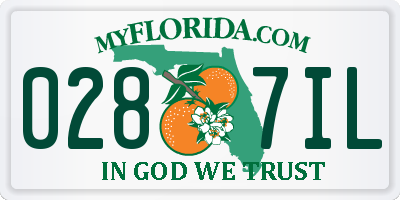 FL license plate 0287IL