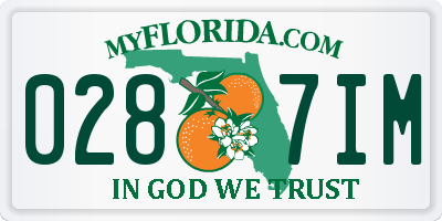 FL license plate 0287IM
