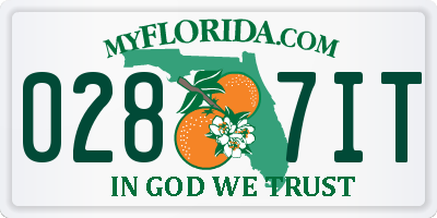 FL license plate 0287IT