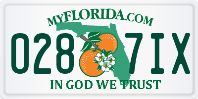 FL license plate 0287IX