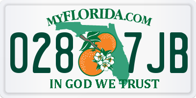 FL license plate 0287JB